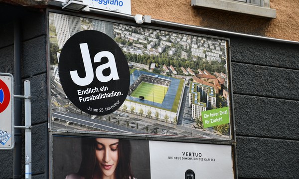 Plakat Fussballstadion Ja - Campaigning Feinheit
